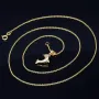 Delfin - Anhänger- mit glänzender Ankerkette (50cm) - Schmuckset in 14K / 585 Gold