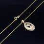 Schmuckset aus 585 / 14K Gold - Bicolor - Lebensbaum-Amulett und glänzende Venezianer - Halskette (45cm) in hochwertigem 14K / 585 Gelbgold