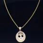 Schmuckset aus 585 / 14K Gold - Bicolor - Lebensbaum-Amulett und glänzende Venezianer - Halskette (45cm) in hochwertigem 14K / 585 Gelbgold
