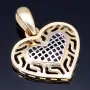 Bicolor - Herz -Anhänger mit filigranem Muster aus edlem 585 / 14K Gold