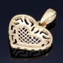 Bicolor - Herz -Anhänger mit filigranem Muster aus edlem 585 / 14K Gold