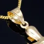 Schmuckset aus 585 / 14K Gold - Jesus - Kreuz -Anhänger aus Bicolor Gold in 14K und passende 2-seitig diamantierte Panzerkette - Halskette (60cm) in hochwertigem 14K / 585 Gold