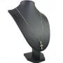 Schmuckset aus 585 / 14K Gold - Jesus - Kreuz -Anhänger aus Bicolor Gold in 14K und passende 2-seitig diamantierte Panzerkette - Halskette (60cm) in hochwertigem 14K / 585 Gold