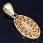 Stilvoller Anhänger im Greco Design mit Zirkoniasteinen in 585 / 14 Karat Gold