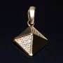 Pyramidenförmiger Anhänger mit Zirkonia besetzt aus edlem 585 / 14K Gold
