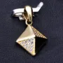 Pyramidenförmiger Anhänger mit Zirkonia besetzt aus edlem 585 / 14K Gold