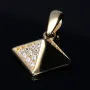 Pyramidenförmiger Anhänger mit Zirkonia besetzt aus edlem 585 / 14K Gold