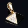 Pyramidenförmiger Anhänger mit Zirkonia besetzt aus edlem 585 / 14K Gold