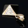Pyramidenförmiger Anhänger mit Zirkonia besetzt aus edlem 585 / 14K Gold