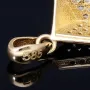 Pyramidenförmiger Anhänger mit Zirkonia besetzt aus edlem 585 / 14K Gold
