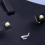 Gold-Ohrstecker mit feinem Muster aus edlem 585 / 14K Gelbgold