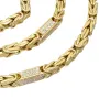Bling-Bling-Königskette mit Zirkoniabesatz aus 585er Gelbgold (14k)- 64cm lang, 4,5 mm breit, 32g