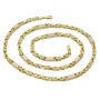 Bling-Bling-Königskette mit Zirkoniabesatz aus 585er Gelbgold (14k)- 64cm lang, 4,5 mm breit, 32g