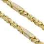 Bling-Bling-Königskette mit Zirkoniabesatz aus 585er Gelbgold (14k)- 64cm lang, 4,5 mm breit, 32g
