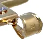 Großer, glänzender Jesus Christus Kreuz - Anhänger aus hochwertigem Gold 14k / 585 Bicolor Gelbgold und Weißgold