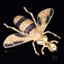 Massiver Hornissen - Anhänger aus hochwertigem 585 14K Gold mit Zirkoniabesatz (ca. 7,6g)