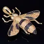 Massiver Hornissen - Anhänger aus hochwertigem 585 14K Gold mit Zirkoniabesatz (ca. 7,6g)