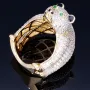 Großer Eisbär - Statement-Ring für Damen aus Gold (585 14K) mit funkelnden Zirkoniasteinen besetzt (RG ca. 55)