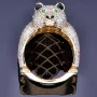 Großer Eisbär - Statement-Ring für Damen aus Gold (585 14K) mit funkelnden Zirkoniasteinen besetzt (RG ca. 55)