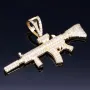 Iced Out - Maschinengewehr aus hochwertigem 585 14K Gold mit Zirkonia bestückt