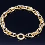 Stilvolles Armband aus 14K/585 Bicolor Gold mit filigranem Greco-Design in ca. 20 cm Länge