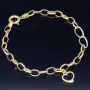 Exquisites Bicolor Herz - Armband aus 585 14K Gold in (ca. 20 cm Länge)