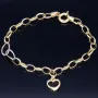 Exquisites Bicolor Herz - Armband aus 585 14K Gold in (ca. 20 cm Länge)