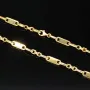 sehr schlanke Plättchenkette, Steigbügelkette aus 585er (14k) Gold - 65 cm Länge, 4 mm breit