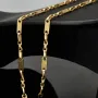 sehr schlanke Plättchenkette, Steigbügelkette aus 585er (14k) Gold - 65 cm Länge, 4 mm breit