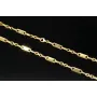 sehr schlanke Plättchenkette, Steigbügelkette aus 585er (14k) Gold - 65 cm Länge, 4 mm breit