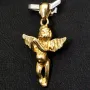 Hochwertig und mit feinen Details gefertigter Engel - Anhänger - aus 14k / 585 Gold