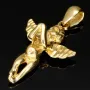 Hochwertig und mit feinen Details gefertigter Engel - Anhänger - aus 14k / 585 Gold