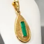 handgearbeiteter kolumbianischer Smaragdanhänger aus 750er (18k) Gelbgold mit 1,2 Karat Smaragd