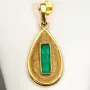 handgearbeiteter kolumbianischer Smaragdanhänger aus 750er (18k) Gelbgold mit 1,2 Karat Smaragd