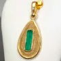 handgearbeiteter kolumbianischer Smaragdanhänger aus 750er (18k) Gelbgold mit 1,2 Karat Smaragd