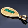 handgearbeiteter kolumbianischer Smaragdanhänger aus 750er (18k) Gelbgold mit 1,2 Karat Smaragd