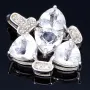 Außergewöhnlicher Goshenit - Gold-Anhänger besetzt mit Diamanten (ca. 0,04 ct.) in 9K/375 Weißgold