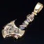 Wikinger-Axt-Anhänger mit filigranen Details und Verzierungen aus hochwertigem 585er 14K Gelbgold