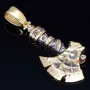 Wikinger-Axt-Anhänger mit filigranen Details und Verzierungen aus hochwertigem 585er 14K Gelbgold