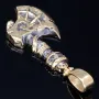 Wikinger-Axt-Anhänger mit filigranen Details und Verzierungen aus hochwertigem 585er 14K Gelbgold