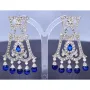 Prunkvolle Ohrringe / Ohrhänger mit royalblauen Zirkonia aus Sterling Silber 925