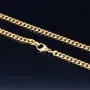 Kurze, exquisite Panzerkette aus massivem Gelbgold (14K, 585 Gold) in ca. 5 mm, 45cm (ca. 33,2g)