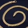 Kurze, exquisite Panzerkette aus massivem Gelbgold (14K, 585 Gold) in ca. 5 mm, 45cm (ca. 33,2g)