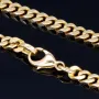 Kurze, exquisite Panzerkette aus massivem Gelbgold (14K, 585 Gold) in ca. 5 mm, 45cm (ca. 33,2g)