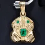 Außergewöhnlicher Precolombino Gold-Anhänger mit dem Motiv "Rana" aus der Tairona-Kultur aus hochwertigem 750 / 18K Gelbgold