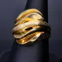 Ring für Damen mit außergewöhnlichem Design aus hochwertigem 585 14K Gelbgold (Ringgröße ca. 56)