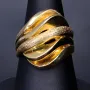 Ring für Damen mit außergewöhnlichem Design aus hochwertigem 585 14K Gelbgold (Ringgröße ca. 56)