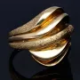 Ring für Damen mit außergewöhnlichem Design aus hochwertigem 585 14K Gelbgold (Ringgröße ca. 56)