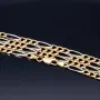 Massive Figaro-Goldkette in 18K / 750 Bicolor Gold Weiß- und Gelbgold in exklusivem Design (ca. 32,1 Gramm, ca. 70cm)