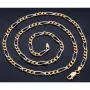Massive Figaro-Goldkette in 18K / 750 Bicolor Gold Weiß- und Gelbgold in exklusivem Design (ca. 32,1 Gramm, ca. 70cm)